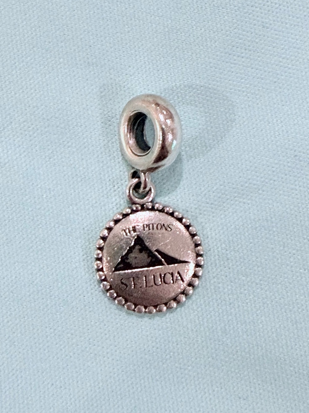 St. Lucia Pitons Coin Dangle Charm
